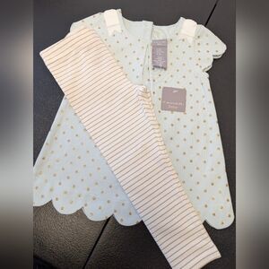 Tahari Kids Matching Set in Light Blue and Gold